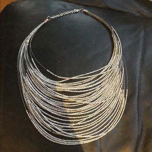 Beautiful silver multi beaded necklace